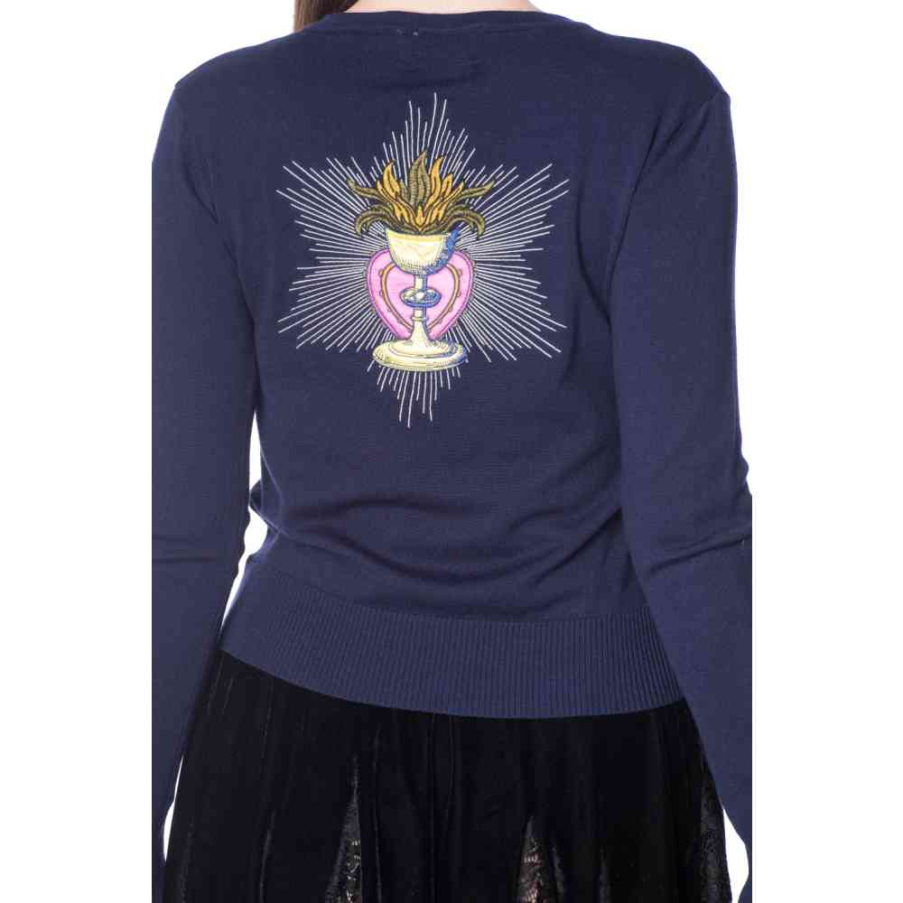 Banned - PRIESTESS HANDS Strickjacke - Blau